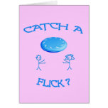 Catch A Flick Frisbee Greeting Cards