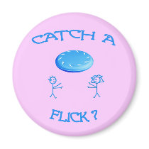 Catch A Flick Frisbee Fridge Magnets