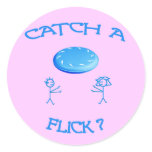 Catch A Flick Frisbee Round Sticker