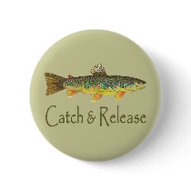 Catch and Release Fishing Pinback Buttons