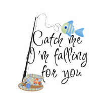 Catch Me Falling For You Fishing Design photo sculptures
