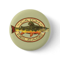 Catch & Release Fishing Pinback Buttons