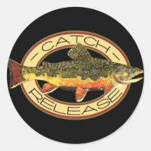 Catch & Release Fishing Round Sticker