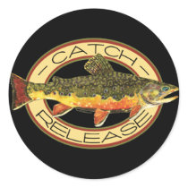 Catch & Release Fishing Round Sticker