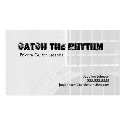 Catch the Rhythm - Close Up 1 Business Cards (back side)
