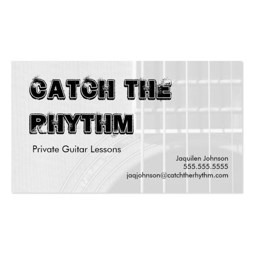 Catch the Rhythm - Grayscale 2 Business Card (back side)