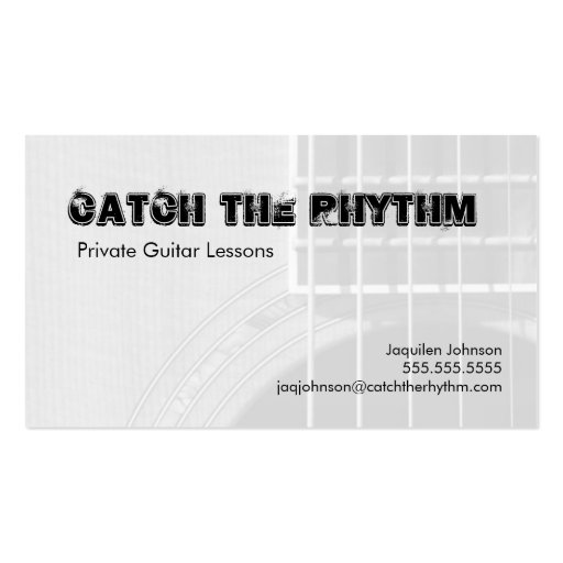 Catch the Rhythm - Sepia CloseUp 1 Business Card (back side)