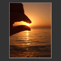 Catch the sun - Orange ocean sunrise postcards