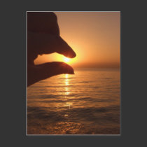 Catch the sun - Orange ocean sunrise postcards
