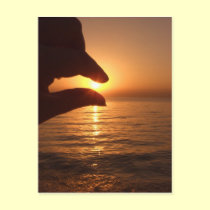 Catch the sun - Orange ocean sunrise postcards