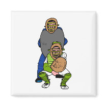 Catcher and Umpire Refrigerator Magnet