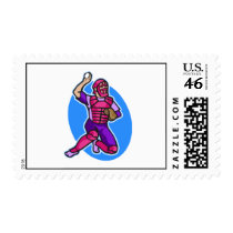 catcher purple pink postage stamp