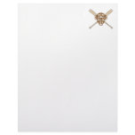 catchers mask and bats baseball icon custom letterhead