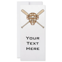 catchers mask and bats baseball icon rack cards