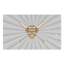 catchers mask and bats baseball icon rectangle sticker