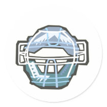 Catchers Mask Round Stickers