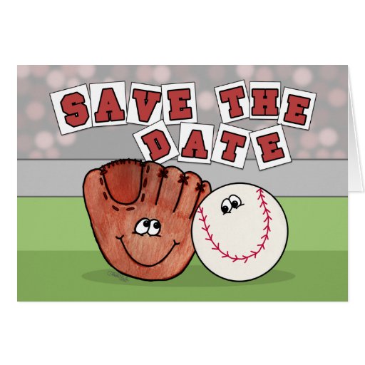 Catcher's Mitt and Baseball SAVE THE DATE Cards Zazzle