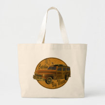 catchin' big waves in the woodie canvas bags