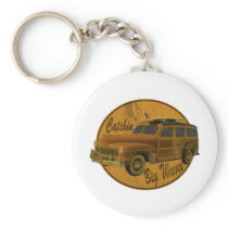 catchin' big waves in the woodie key chains