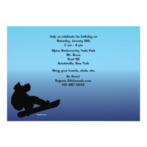 Catching Air Snowboarding Invitation