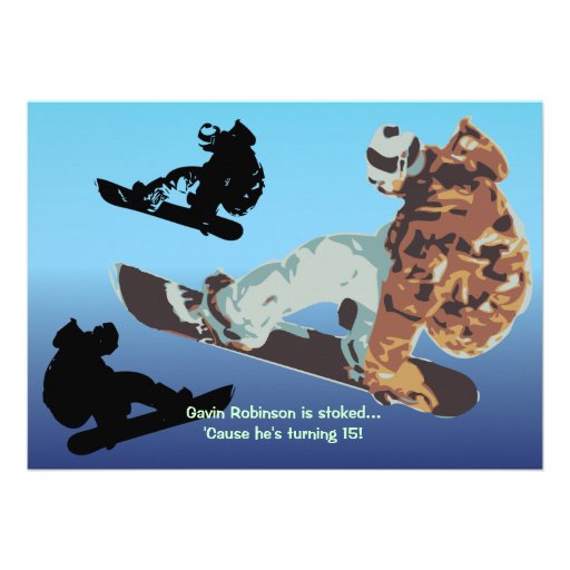 Catching Air Snowboarding Invitation (front side)