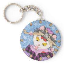 Catching snowflakes keychain keychains
