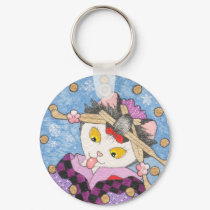Catching snowflakes keychain