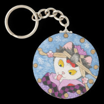 Catching snowflakes keychain