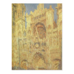 Catedral de Ruán, puesta del sol de Claude Monet Tarjeta Postal