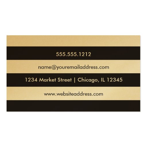 Caterer business card, gold paper (back side)