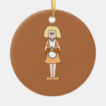 Caterer with Hot Soup. Christmas Tree Ornaments