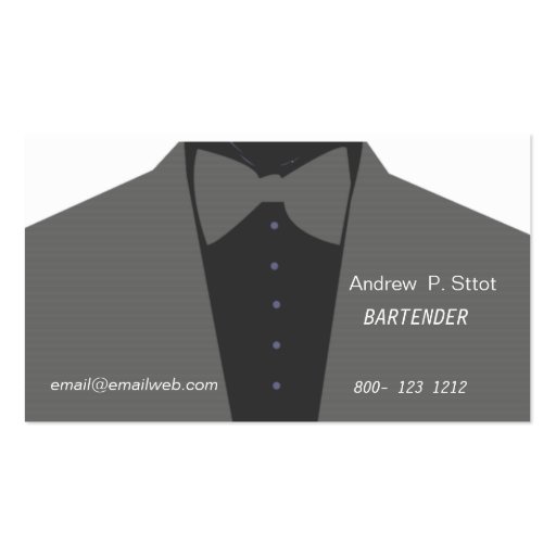 Catering Bartender Stylish Design Business Card