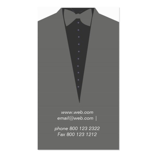 Catering Bartender Stylish Design Business Card (back side)
