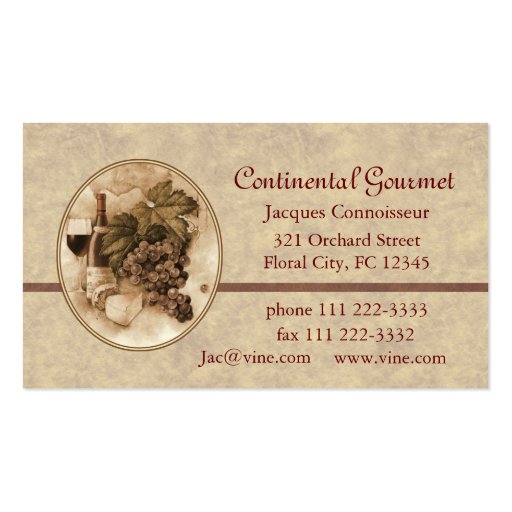 Catering Business Business Card (front side)