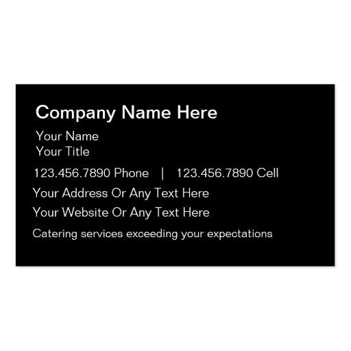 Catering Business Cards (back side)