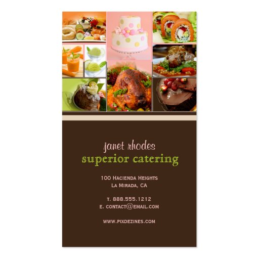 Catering business cards (back side)
