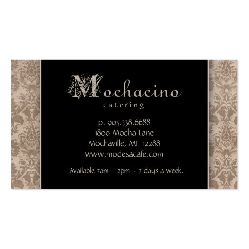 Catering Business Cards  Cutlery Plate Beige (back side)