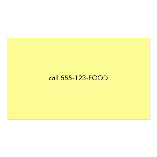 Catering Chef Business Card (back side)