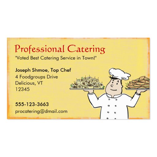 Catering Chef Business Card