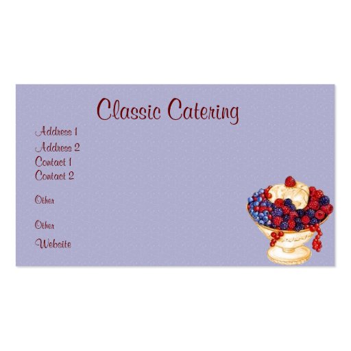 Catering or Chef Business Card (front side)
