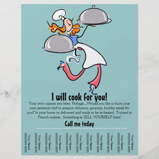 Catering or Personal chef promo flyer Zazzle