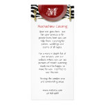 Catering Rack Card Zebra Print Cutlery Red