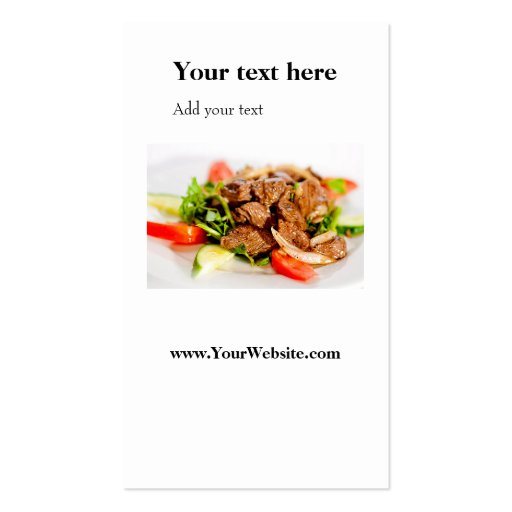 Catering: Restaurant Cook Cafe Bistro "Cool Chef" Business Card (back side)