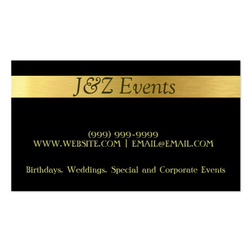 Catering Service, Food, Wedding Party Planner Business Card Templates (back side)