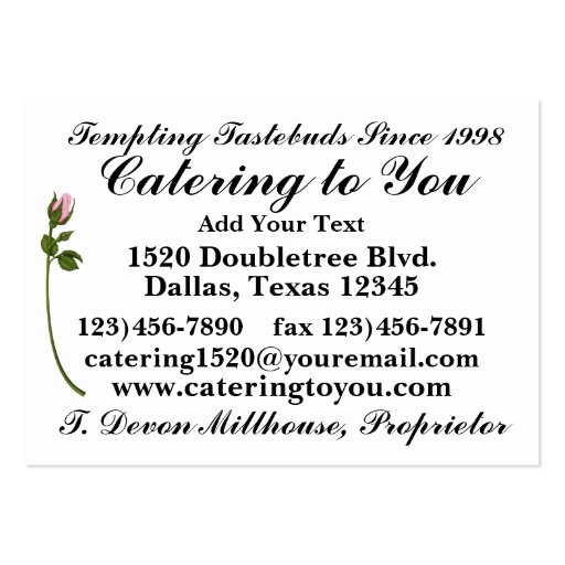 Catering to You - An Elegant Affair - SRF Business Card Template (back side)
