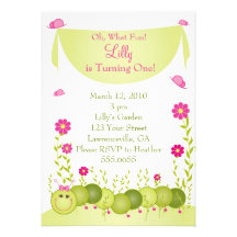 Caterpillar Birthday Invitations