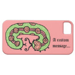 Caterpillar Dreaming (grn/coral) iPhone 5 Cases