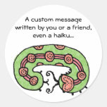 Caterpillar Dreaming (grn/wht) Round Stickers