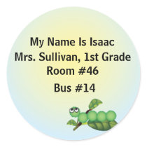 Caterpillar Nametag stickers