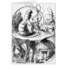 Caterpillar Smoking a Hookah Alice in Wonderland Greeting Cards